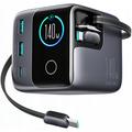 Joyroom JR-TRD01 Podix 140W GaN Desktop Charger with Retractable USB-C Cables - Grey