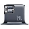 Joyroom JR-TRD01 Podix 140W GaN Desktop Charger with Retractable USB-C Cables - Grey