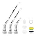 K-109 Cordless Electric Cleaning Brush with 4 Heads and 3 Speeds - Gray