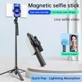 K06 Magnetic Bluetooth Selfie Stick with Dual Fill Lights - 170cm - Black