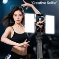 K06 Magnetic Bluetooth Selfie Stick with Dual Fill Lights - 170cm - Black