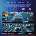 K17 Dual 4K Dash Cam with HDR Night Vision, GPS, WiFi - Black