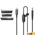 K595-34 USB-C/DC Power Cable 140W - 34 Adapters, Digital Display - 1.5m - Black
