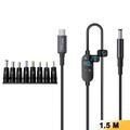 K595-8 USB-C/DC Power Cable 140W - 8 Adapters, Digital Display - 1.5m - Black