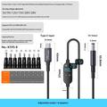 K595-8 USB-C/DC Power Cable 140W - 8 Adapters, Digital Display - 1.5m - Black