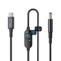 K595 USB-C/DC Power Cable 140W - Digital Display, 6-Level Voltage Adjustment - 1.5m - Black