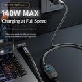 K595 USB-C/DC Power Cable 140W - Digital Display, 6-Level Voltage Adjustment - 1.5m - Black