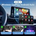 K6 Ultra Wireless CarPlay/Android Auto Adapter 2-in-1 – Bluetooth 4.2, Dual-Band WiFi - Silver