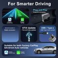K6 Ultra Wireless CarPlay/Android Auto Adapter 2-in-1 – Bluetooth 4.2, Dual-Band WiFi - Silver
