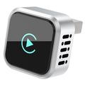 K6 Ultra1 2-in-1 Wireless CarPlay/Android Auto Adapter – Bluetooth 5.4, Dual-Band WiFi - Silver