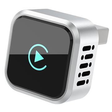 K6 Ultra1 2-in-1 Wireless CarPlay/Android Auto Adapter – Bluetooth 5.4, Dual-Band WiFi - Silver