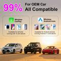 K6 Ultra1 2-in-1 Wireless CarPlay/Android Auto Adapter – Bluetooth 5.4, Dual-Band WiFi - Silver