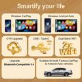 K6 Ultra1 2-in-1 Wireless CarPlay/Android Auto Adapter – Bluetooth 5.4, Dual-Band WiFi - Silver