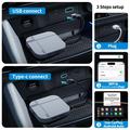 K712 Wireless CarPlay/Android Auto Adapter - 2+16GB, Bluetooth 5.3, Dual-Band WiFi - Silver