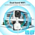 K90 Dual-Lens Window Security Camera - 2K Dual View, Dual-Band WiFi, Human Detection - White