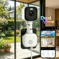 K90 Dual-Lens Window Security Camera - 2K Dual View, Dual-Band WiFi, Human Detection - White