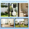 K90 Dual-Lens Window Security Camera - 2K Dual View, Dual-Band WiFi, Human Detection - White