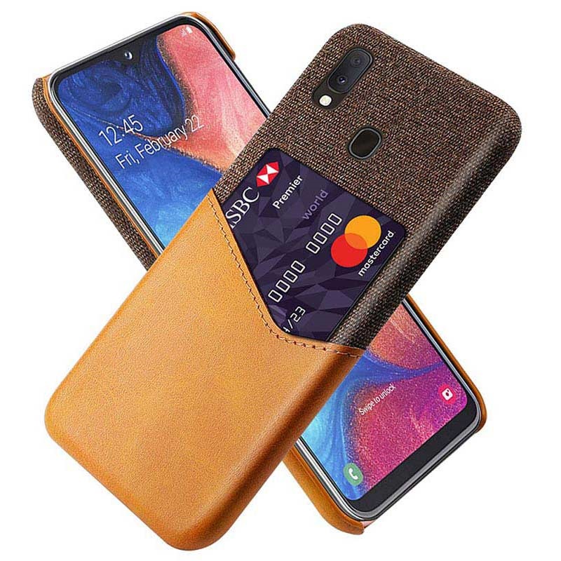 KSQ Samsung Galaxy A20e Case with Card Pocket Coffee