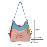 Kamapolo 22602 Dopamine Color Block Shoulder Bag - Pink / Colorful