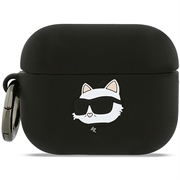 AirPods Pro 3 Karl Lagerfeld Choupette Head 3D Silicone Case - Black