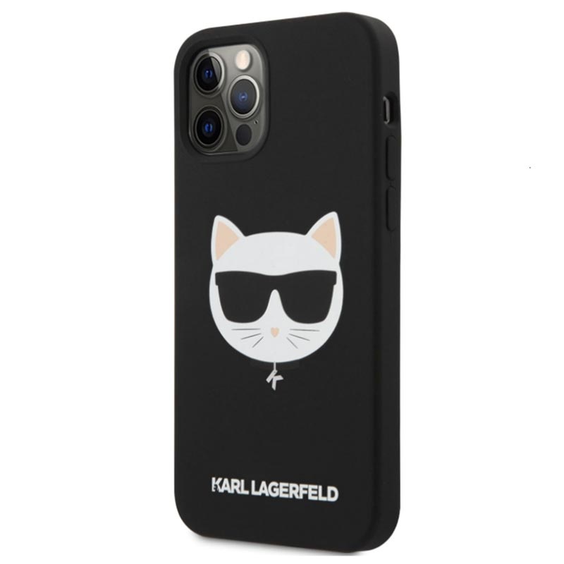 Karl Lagerfeld Choupette iPhone 12 Pro Max Silicone Case - Black