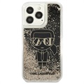 Karl Lagerfeld Gatsby Liquid Glitter iPhone 13 Pro Max Case - Black