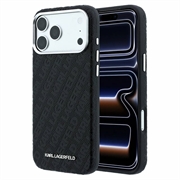 iPhone 18 Pro/17 Pro Karl Lagerfeld Grained Allover Logo Metal Elongated MagSafe Case
