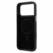 iPhone 18 Pro/17 Pro Karl Lagerfeld Grained Allover Logo Metal Elongated MagSafe Case