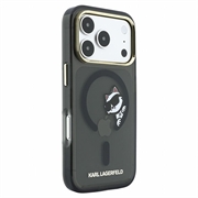 iPhone 18 Pro Karl Lagerfeld IML Choupette Peekaboo Logo Magnetic Case - Black