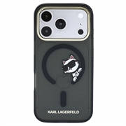 iPhone 18 Pro Max Karl Lagerfeld IML Choupette Peekaboo Logo Magnetic Case - Black