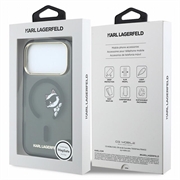 iPhone 18 Pro Max Karl Lagerfeld IML Choupette Peekaboo Logo Magnetic Case - Black