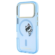 iPhone 18 Pro Max Karl Lagerfeld IML Choupette Peekaboo Logo Magnetic Case - Blue