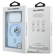 iPhone 18 Pro Max Karl Lagerfeld IML Choupette Peekaboo Logo Magnetic Case - Blue