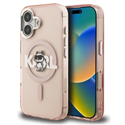 iPhone 16 Karl Lagerfeld IML Choupette Sketch Logo MagSafe Case