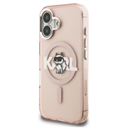 iPhone 16 Karl Lagerfeld IML Choupette Sketch Logo MagSafe Case