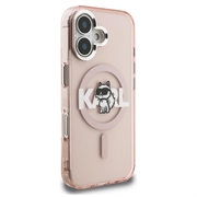 iPhone 16 Karl Lagerfeld IML Choupette Sketch Logo MagSafe Case