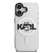 iPhone 16 Karl Lagerfeld IML Choupette Sketch Logo MagSafe Case - Transparent