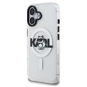 iPhone 16 Karl Lagerfeld IML Choupette Sketch Logo MagSafe Case - Transparent