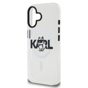 iPhone 16 Karl Lagerfeld IML Choupette Sketch Logo MagSafe Case - Transparent