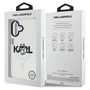 iPhone 16 Karl Lagerfeld IML Choupette Sketch Logo MagSafe Case - Transparent