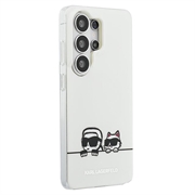 Samsung Galaxy S26 Ultra Karl Lagerfeld IML Karl&Choupette Peekaboo Logo Magnetic Case - White