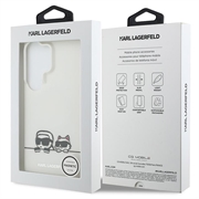 Samsung Galaxy S26 Ultra Karl Lagerfeld IML Karl&Choupette Peekaboo Logo Magnetic Case - White