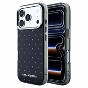 iPhone 18 Pro/17 Pro Karl Lagerfeld IML Rhinestones Allover/Electroplated Logo Hybrid Case - Black