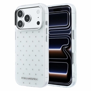 iPhone 18 Pro/17 Pro Karl Lagerfeld IML Rhinestones Allover/Electroplated Logo Hybrid Case - White
