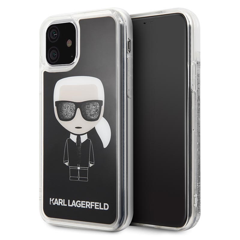 Karl Lagerfeld Ikonik Glitter iPhone 11 Hybrid Case - Black