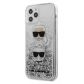 Karl Lagerfeld Ikonik Liquid Glitter iPhone 12/12 Pro Case - Silver