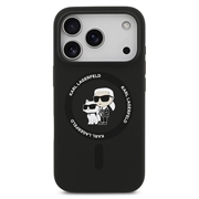 iPhone 18 Pro Max Karl Lagerfeld Karl and Choupette Liquid Silicone MagSafe Case - Black
