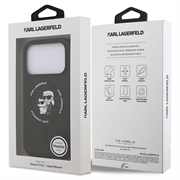 iPhone 18 Pro Max Karl Lagerfeld Karl and Choupette Liquid Silicone MagSafe Case - Black