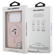 iPhone 18 Pro Karl Lagerfeld Karl and Choupette Liquid Silicone MagSafe Case - Pink