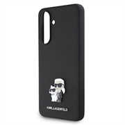 Samsung Galaxy A36 Karl Lagerfeld Saffiano Metal Karl and Choupette Case - Black